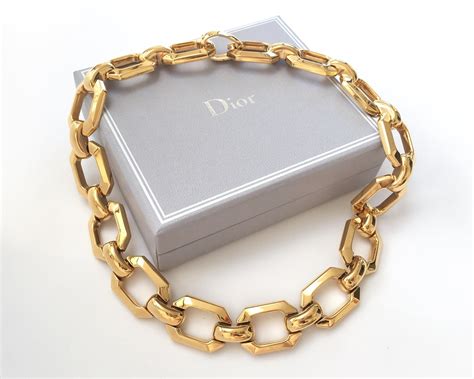 vintage dior d necklace|christian Dior chunky necklace.